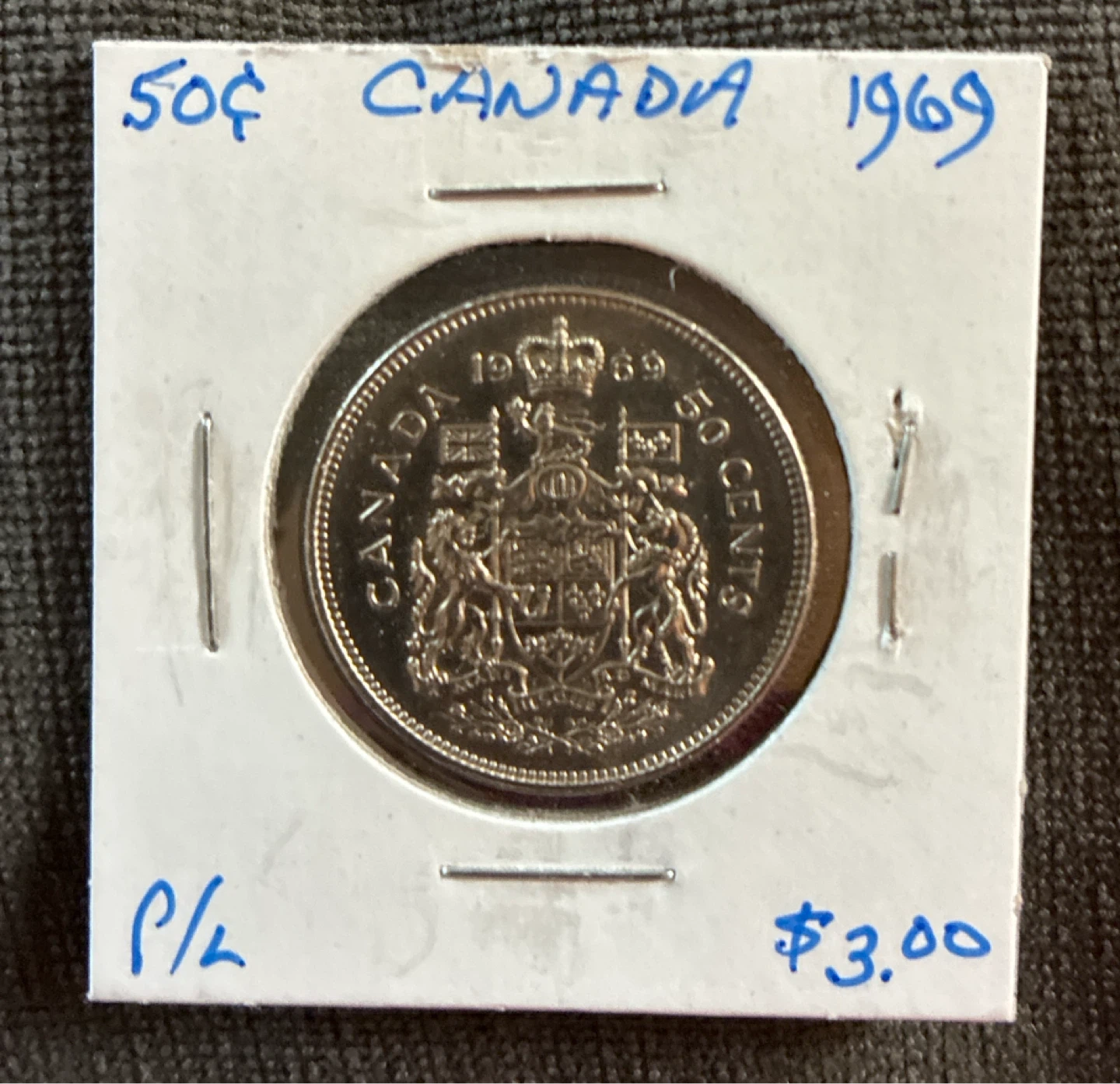 Uncirculated 1969 Canadian 50 Cent Coin