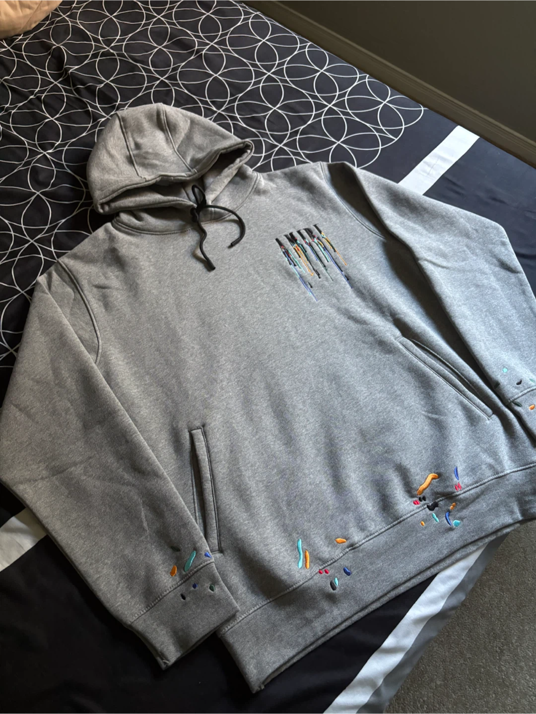 AMIRI Grey Drip Hoodie and Sweatpants Set