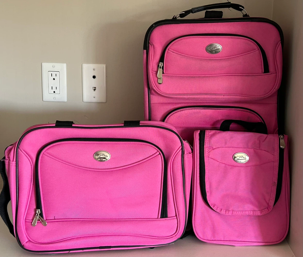 3-Piece Pink Luggage Set