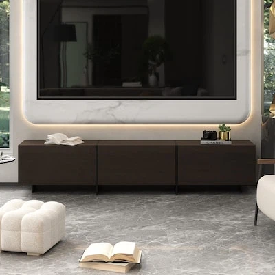 FUFU&GAGA Modern Dark Brown TV stand