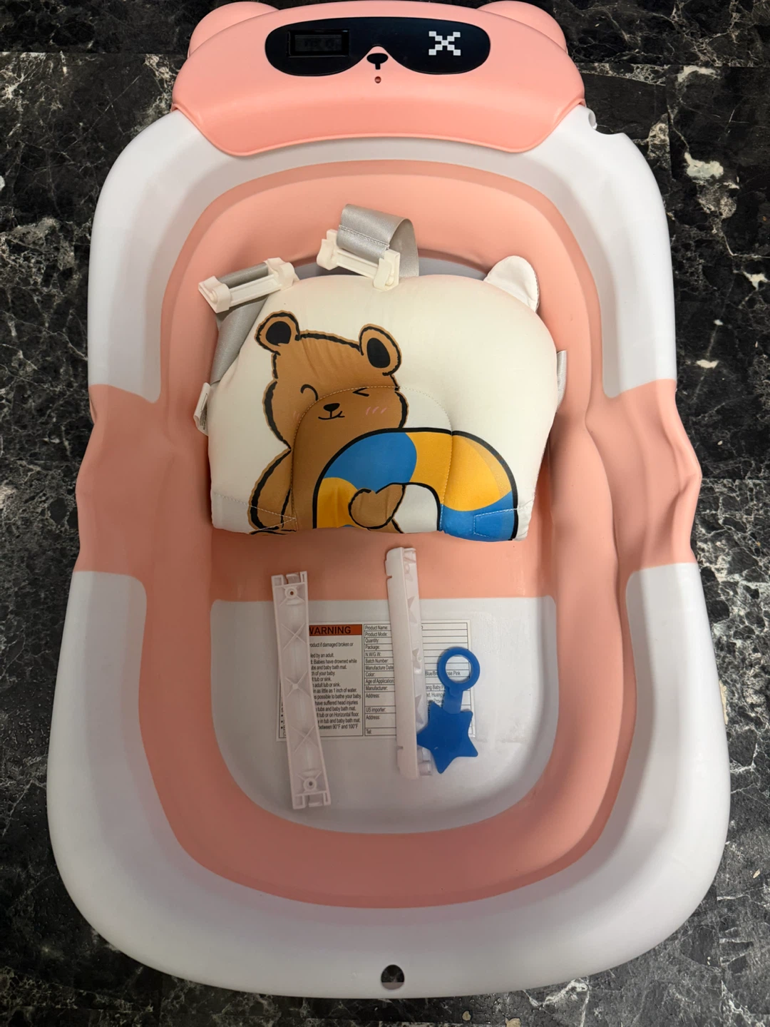 Kerbwry Foldable Baby Bathtub with Temperature Sensor