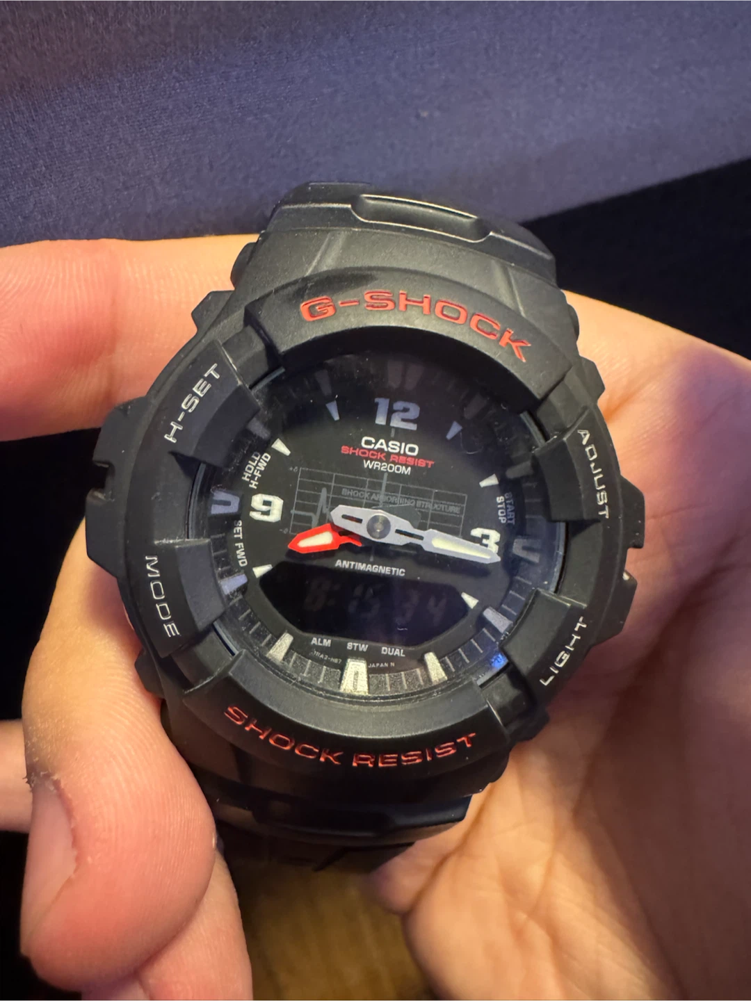 Casio G-Shock G-100-1BV – Black/Red – Very Good Condition