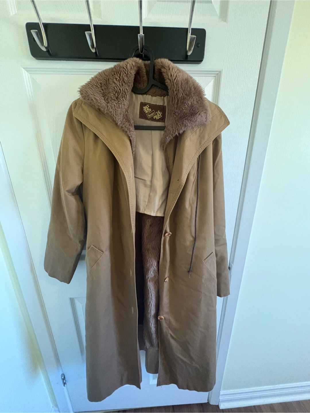 Women’s Tan Coat with Removable Fur Lining