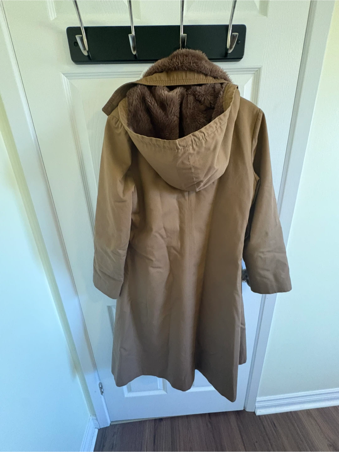 Women’s Tan Coat with Removable Fur Lining - photo 2