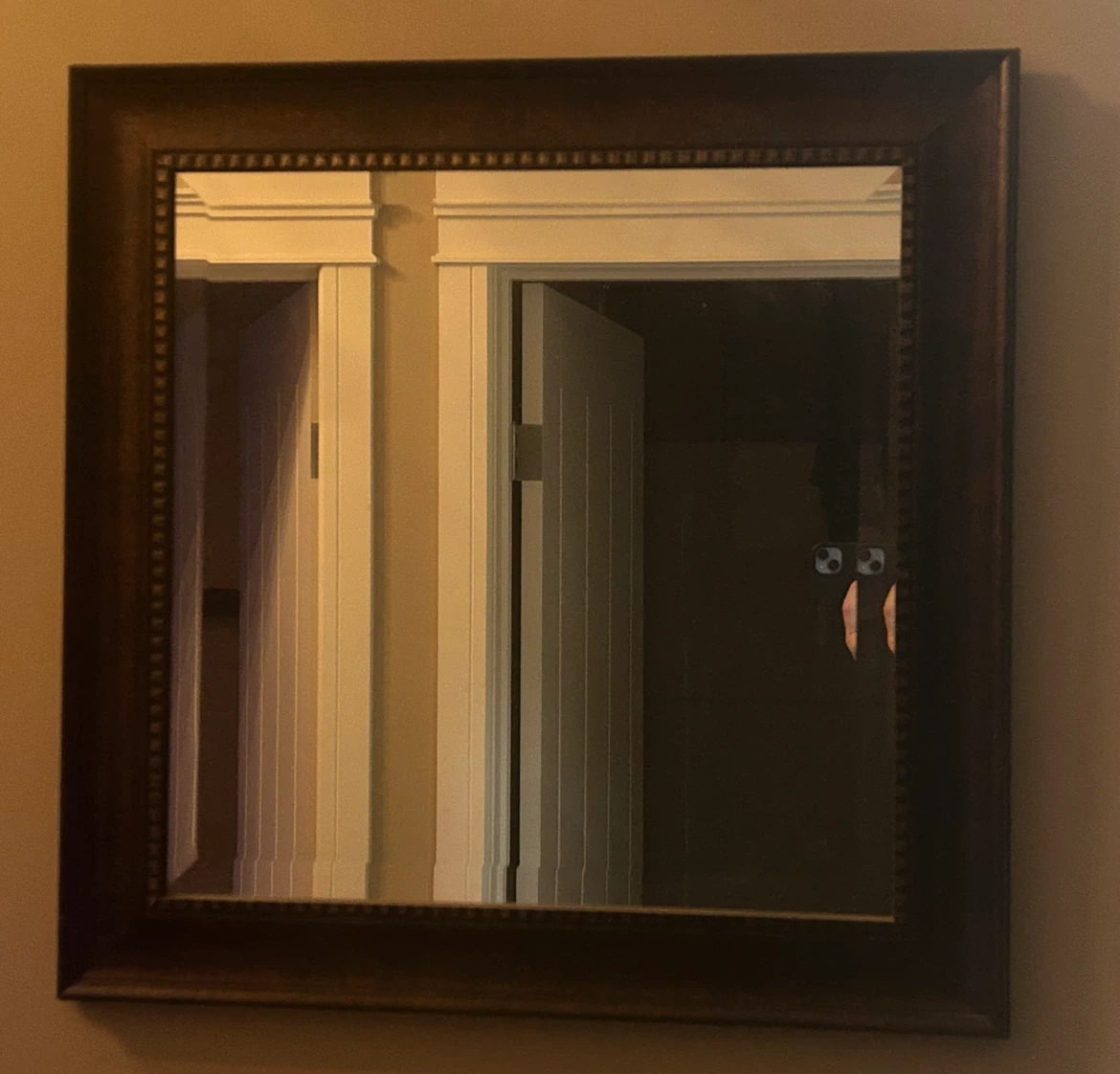 Dark Brown Framed Wall Mirror