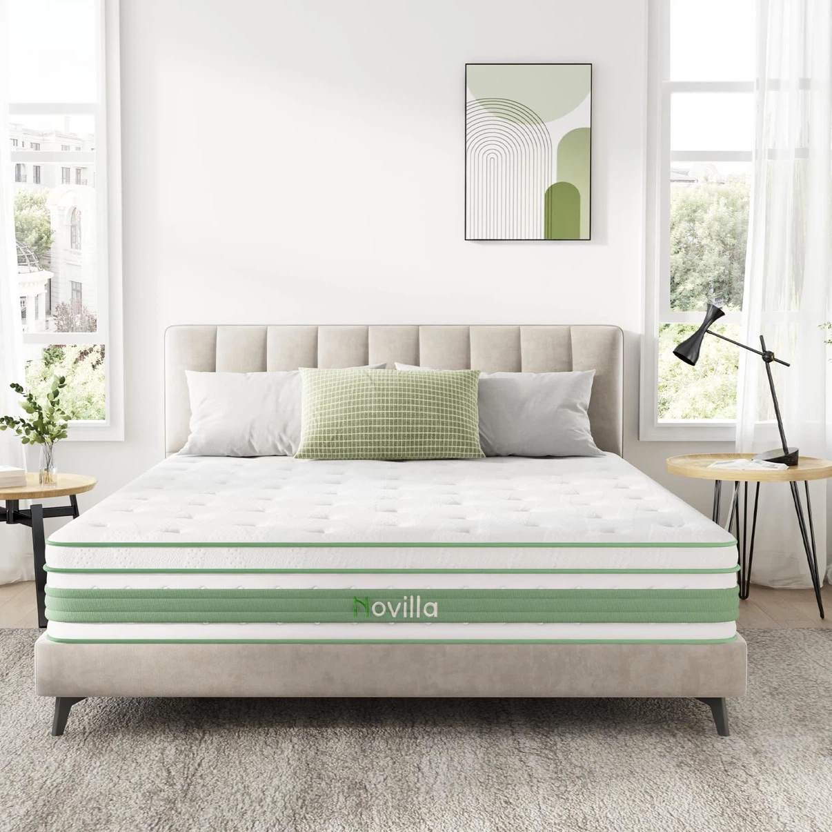 Queen Mattress, 12 Inch Hybrid Pillow Top Mattress