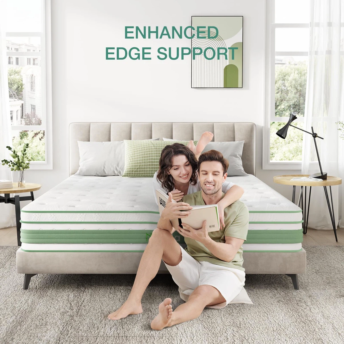 Queen Mattress, 12 Inch Hybrid Pillow Top Mattress - photo 4