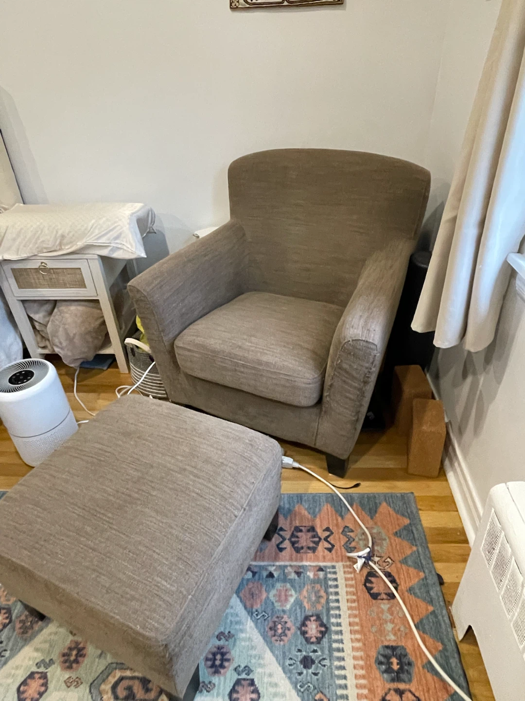 IKEA chair & ottoman - photo 2