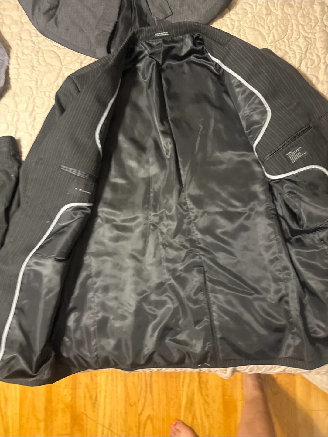 J. Ferrar Pinstripe Suit Jacket Medium - photo 5