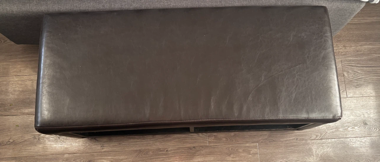 Brown Faux Leather Storage Bench - photo 2