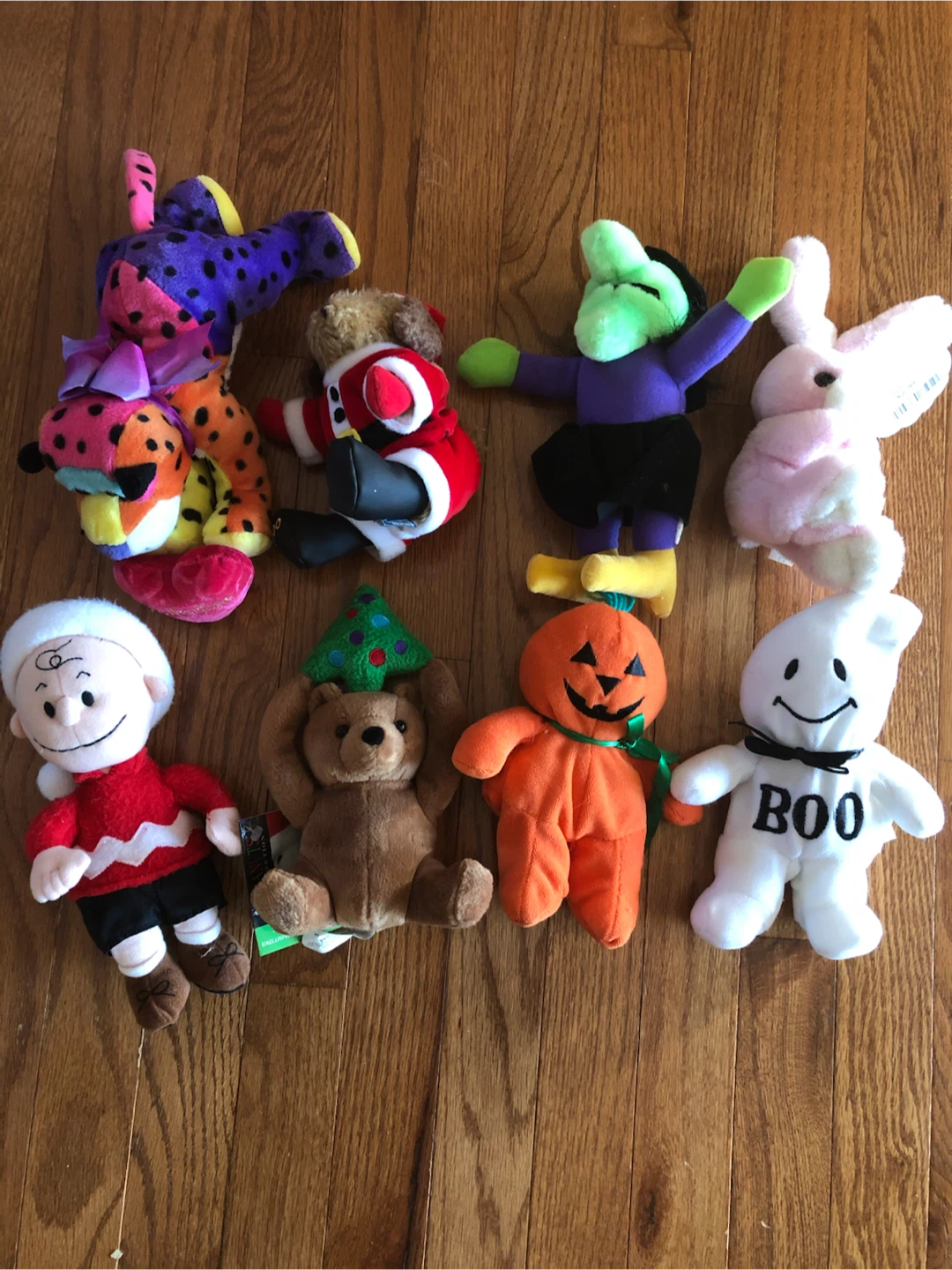 Set of 8 Assorted Holiday Plush Toys