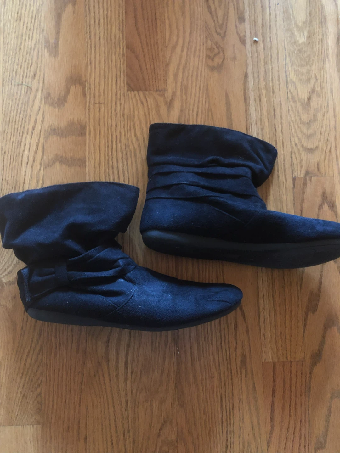 Black Suede Slouchy Ankle Boots size 9