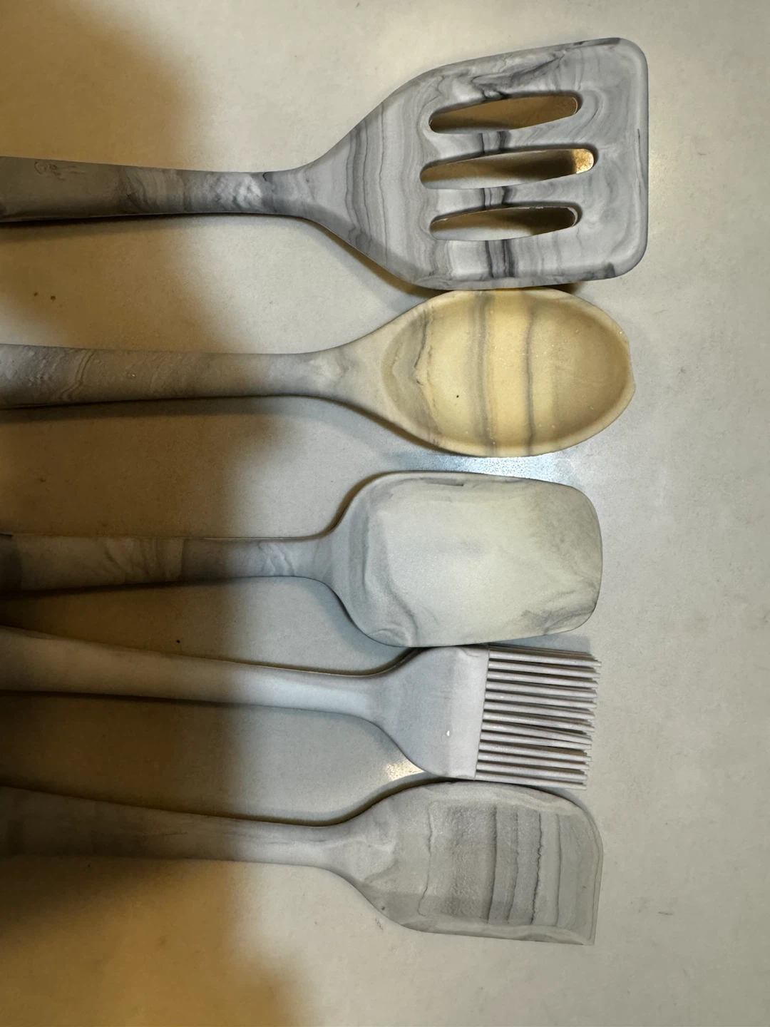 5-Piece Marble Silicone Kitchen Utensil Set