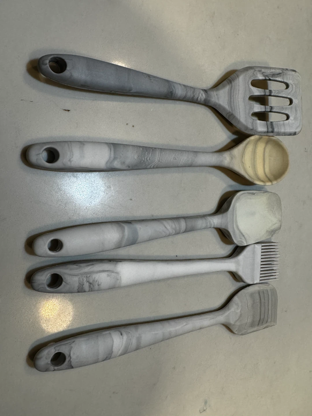 5-Piece Marble Silicone Kitchen Utensil Set - photo 2