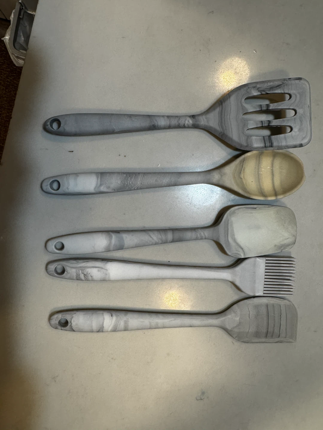 5-Piece Marble Silicone Kitchen Utensil Set - photo 3