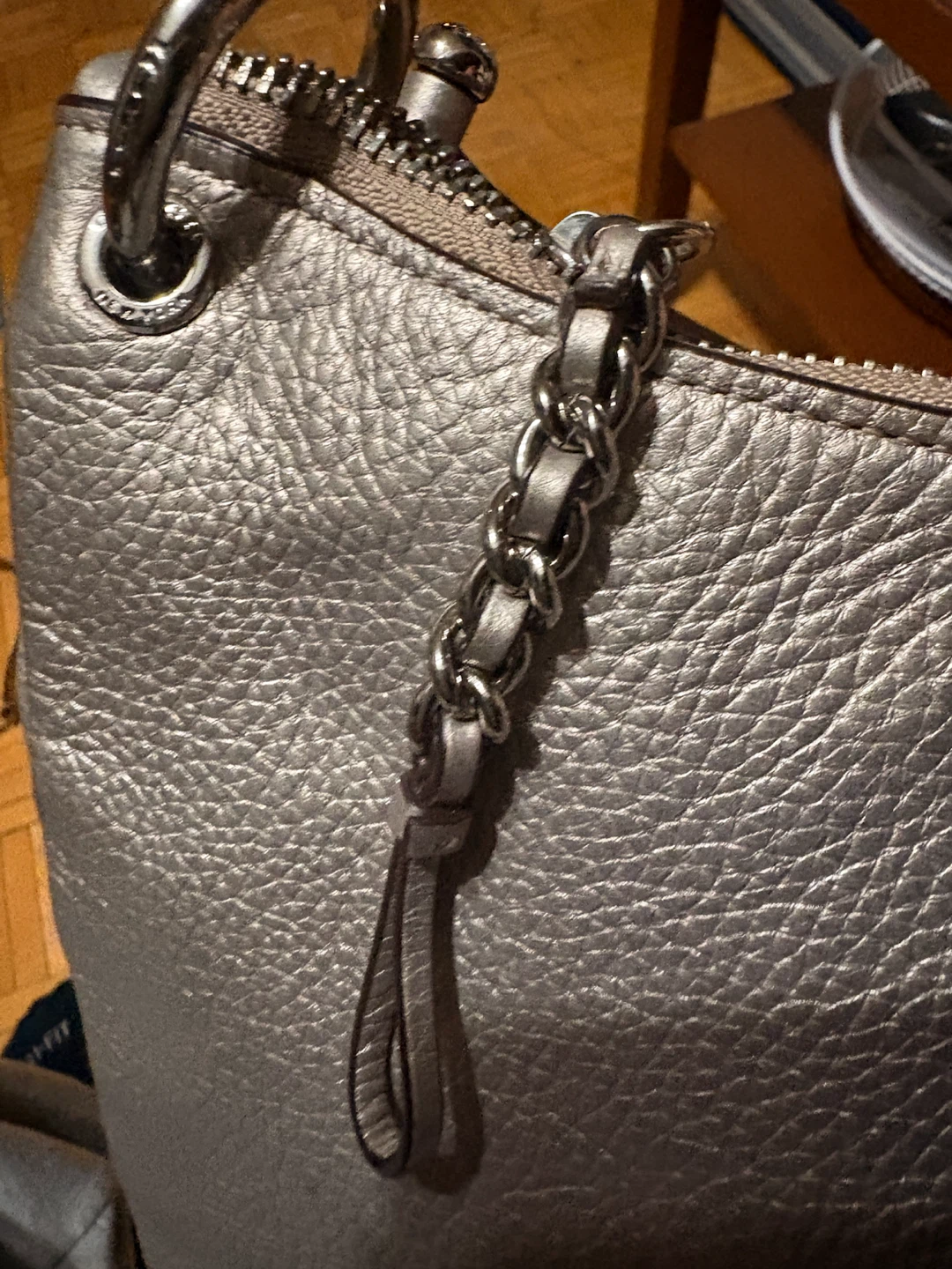 Metallic Silver Coach Shoulder Bag - photo 2