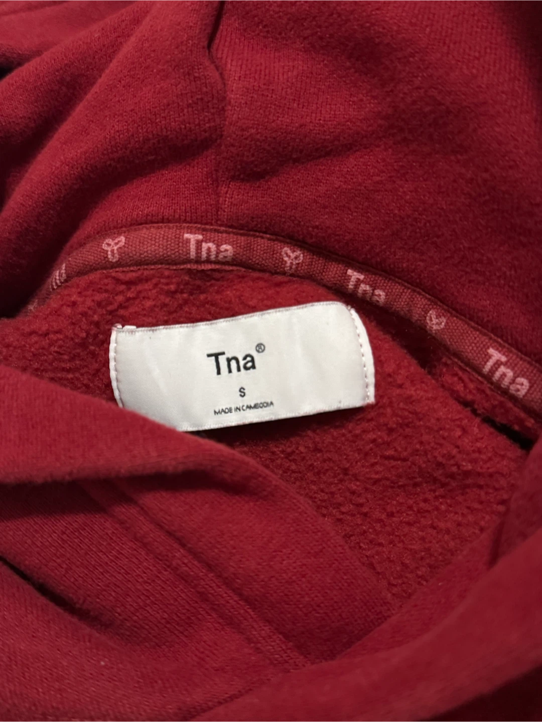 Tna Deep Red Crop Hoodie - S - photo 3