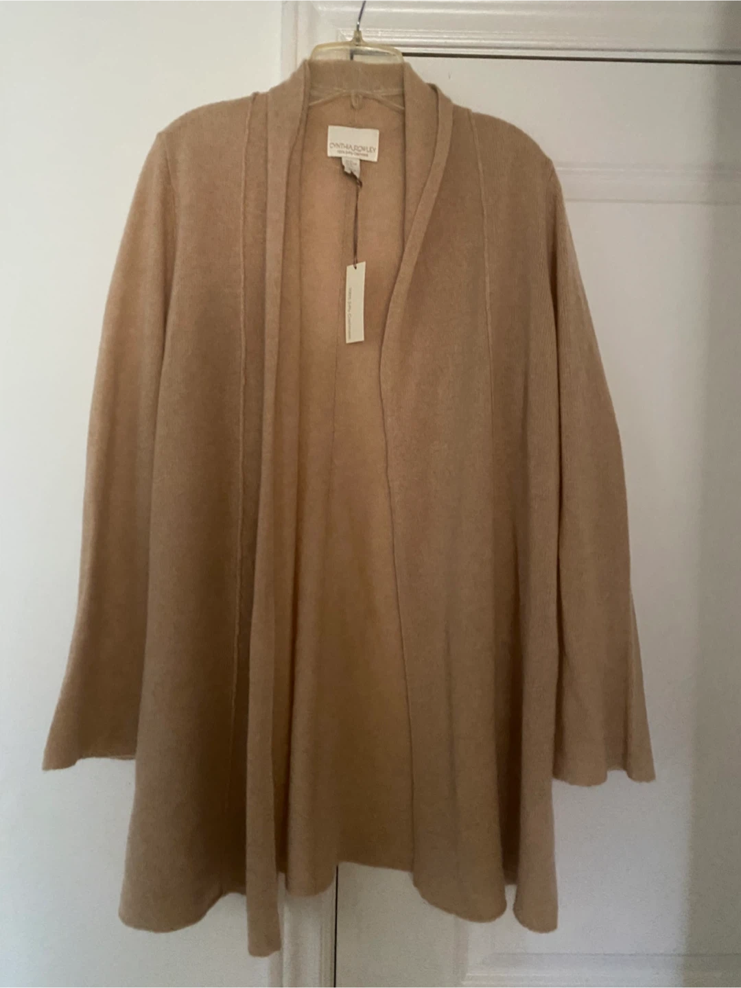 NEW Cynthia Rowley Cashmere Cardigan Beige XL