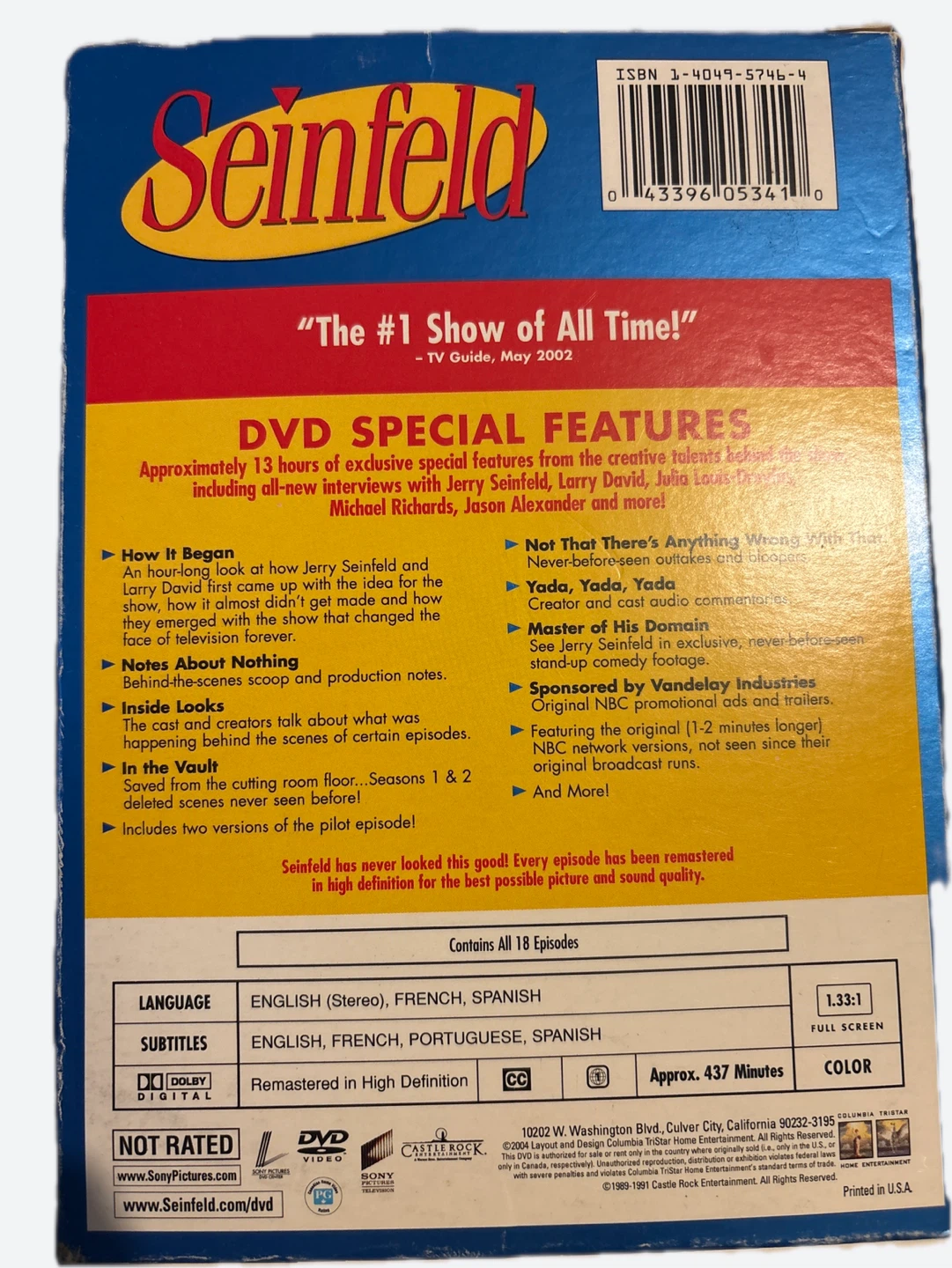 Seinfeld Seasons 1 & 2 DVD 4 Disc Set - photo 2