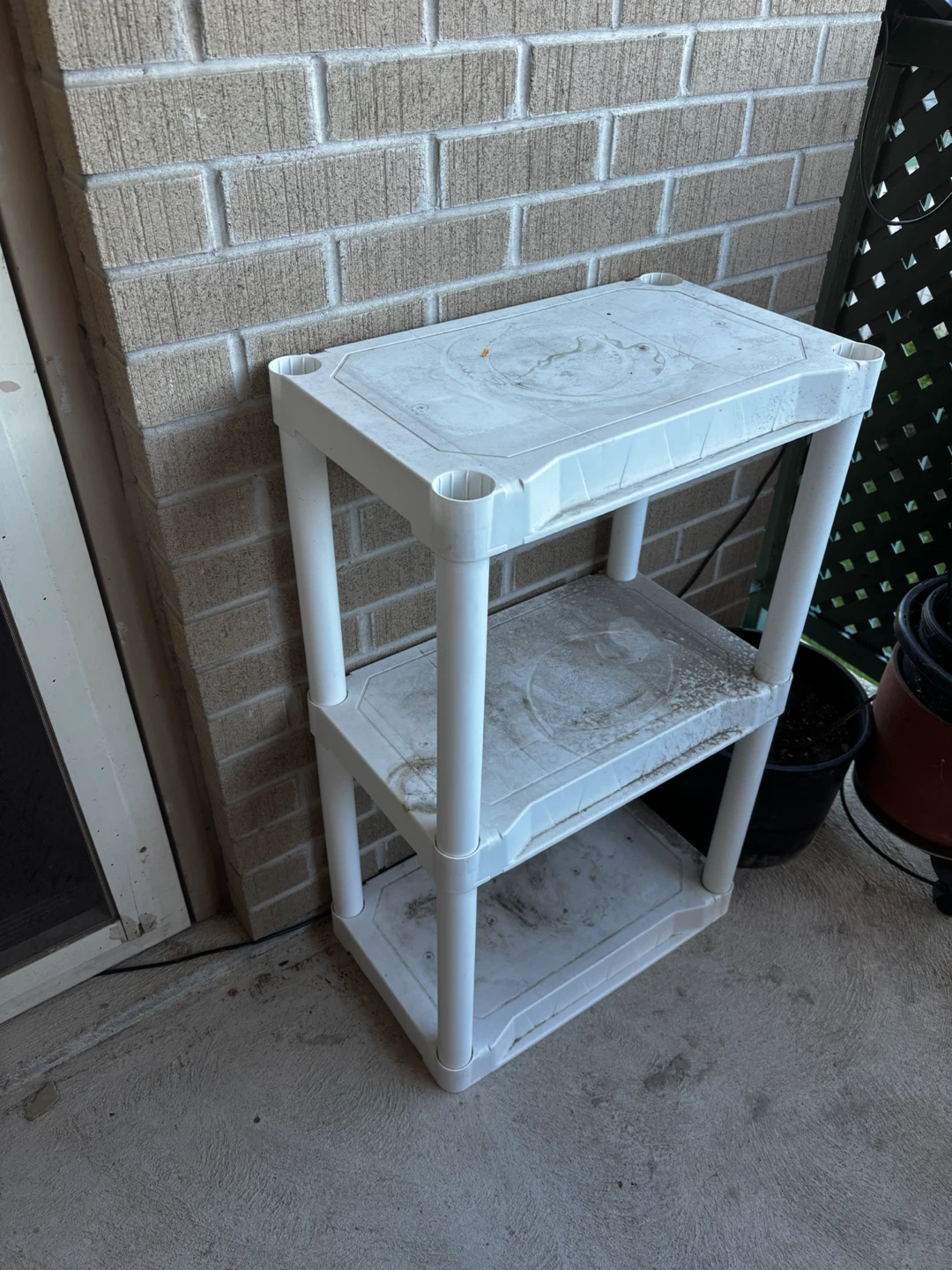 White Plastic 3-Tier Shelving Unit - photo 2