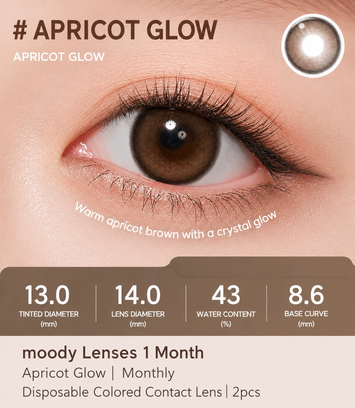 Moody Apricot Glow Monthly Contact Lenses