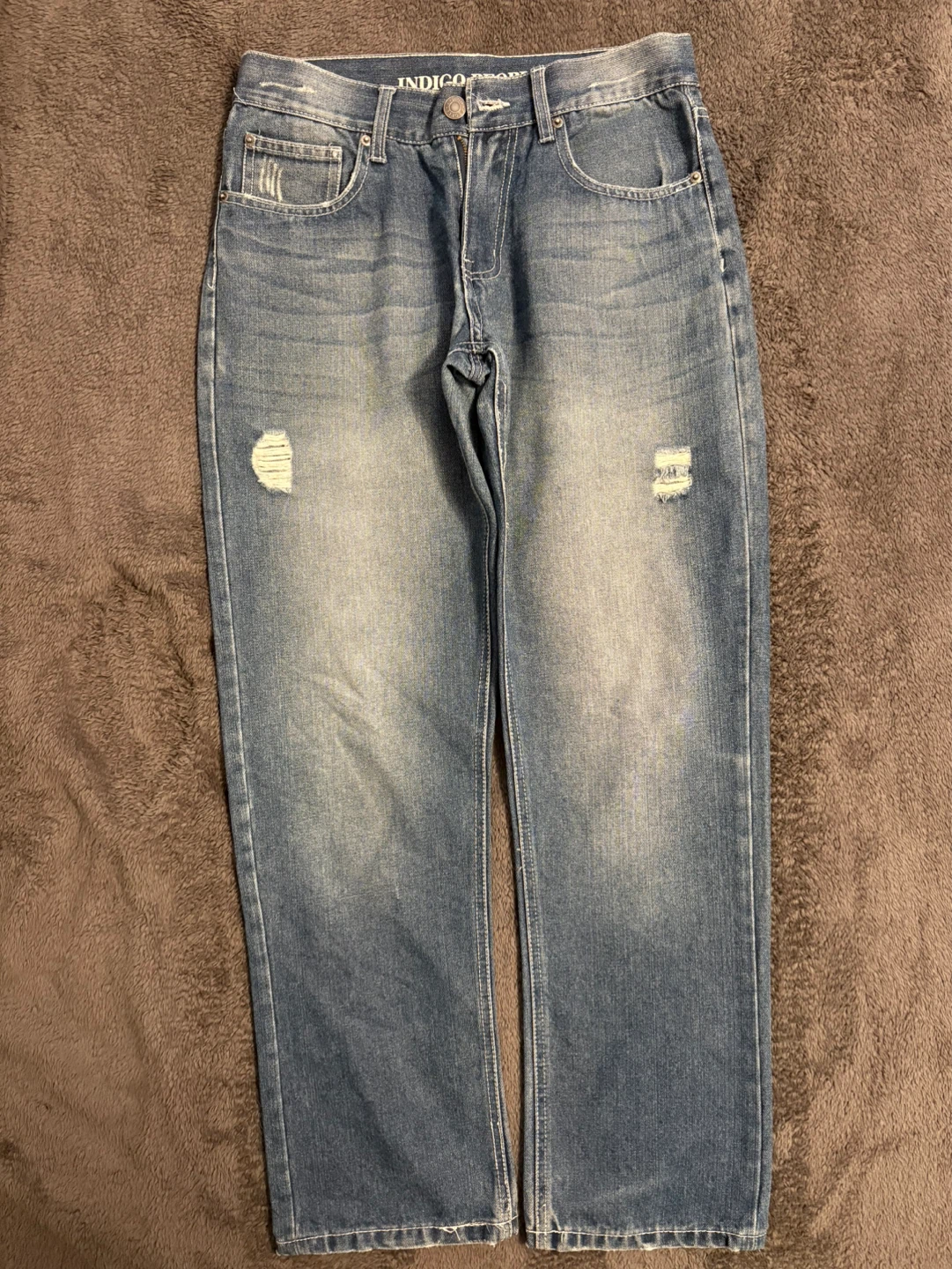 Indigo People Distressed Blue Jeans - photo 3