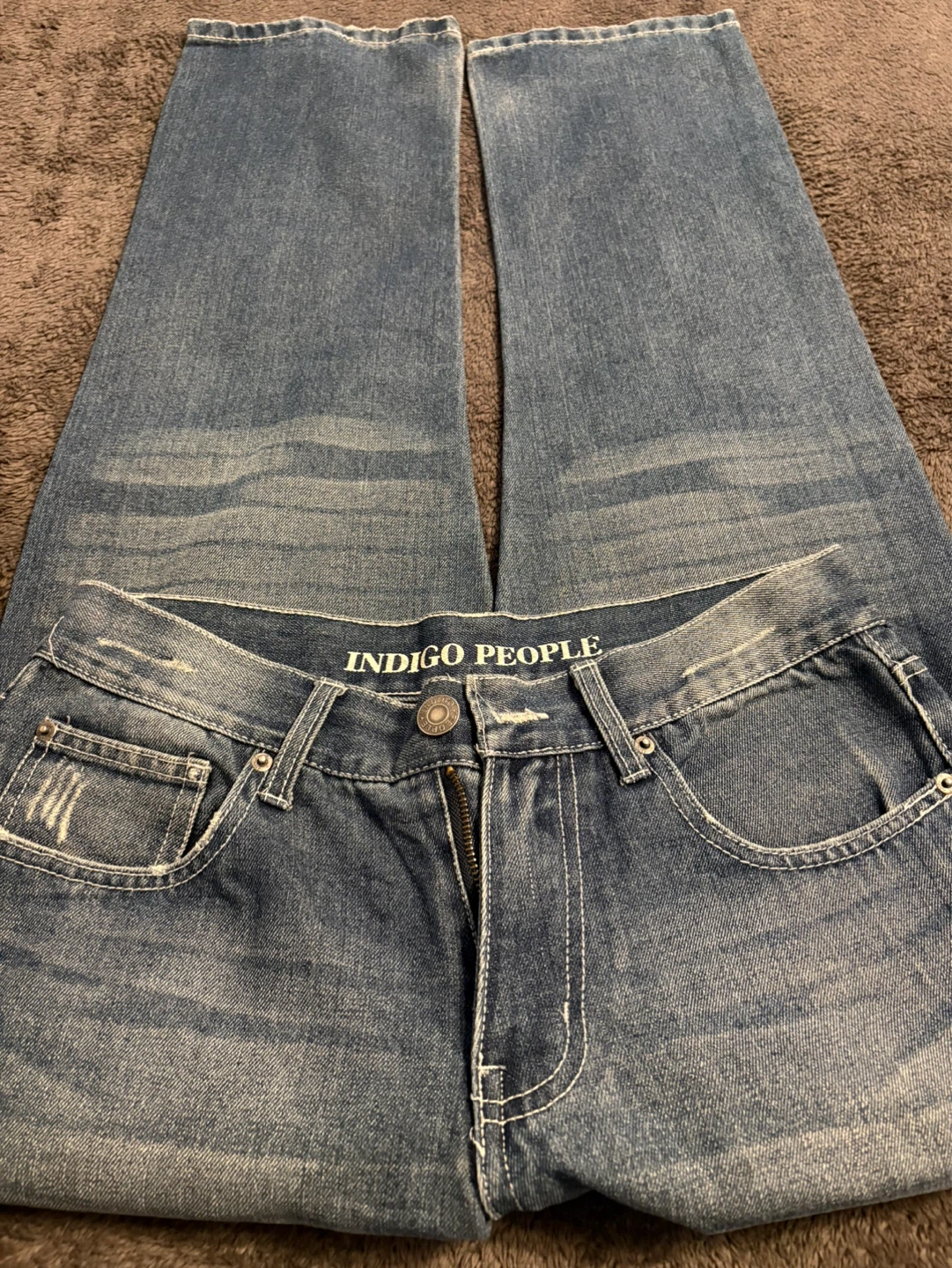 Indigo People Distressed Blue Jeans - photo 5