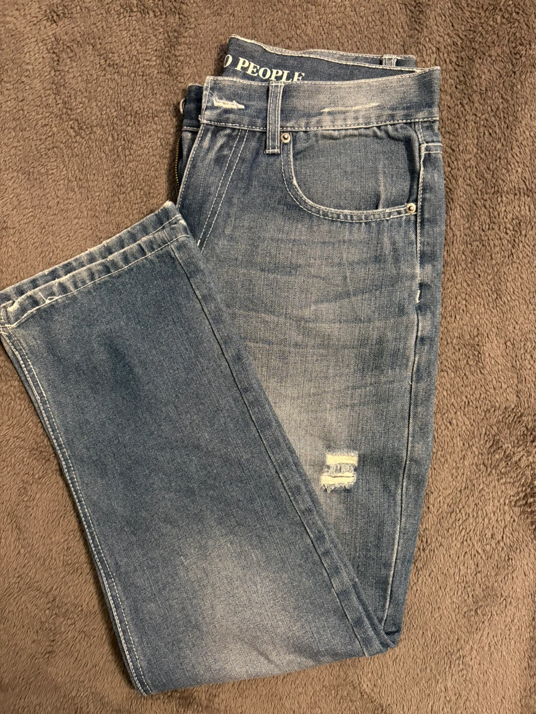 Indigo People Distressed Blue Jeans - photo 2