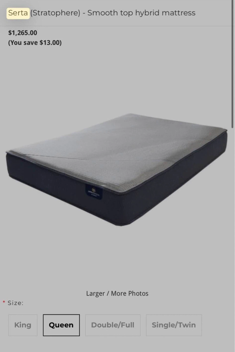 Serta Stratosphere Queen Hybrid Mattress - photo 2