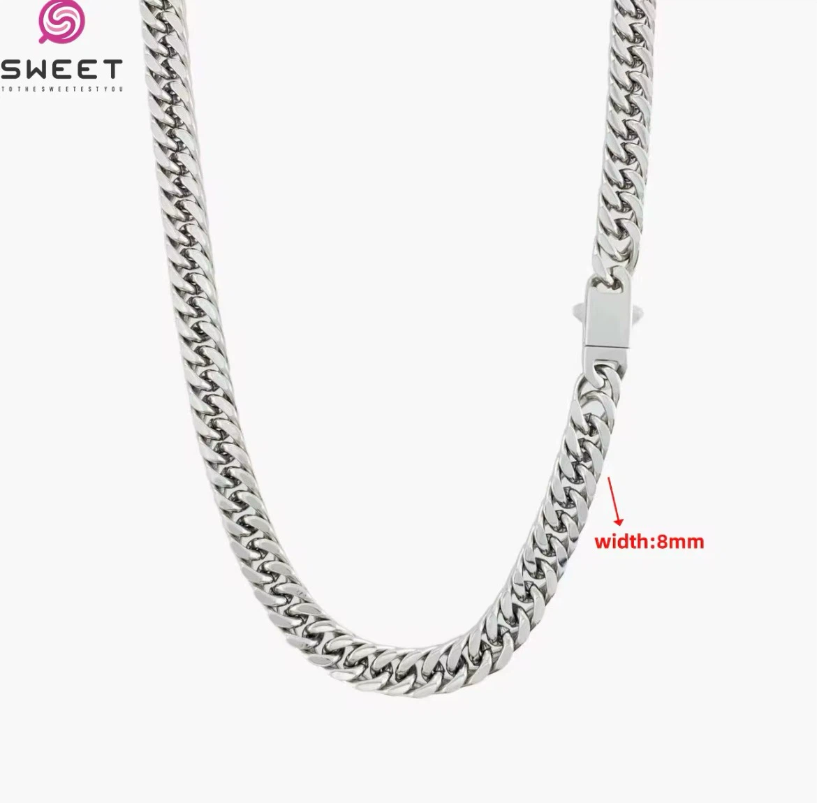 Cuban Link Chain Necklace, Stainless Steel Bell Shaped Jewellery