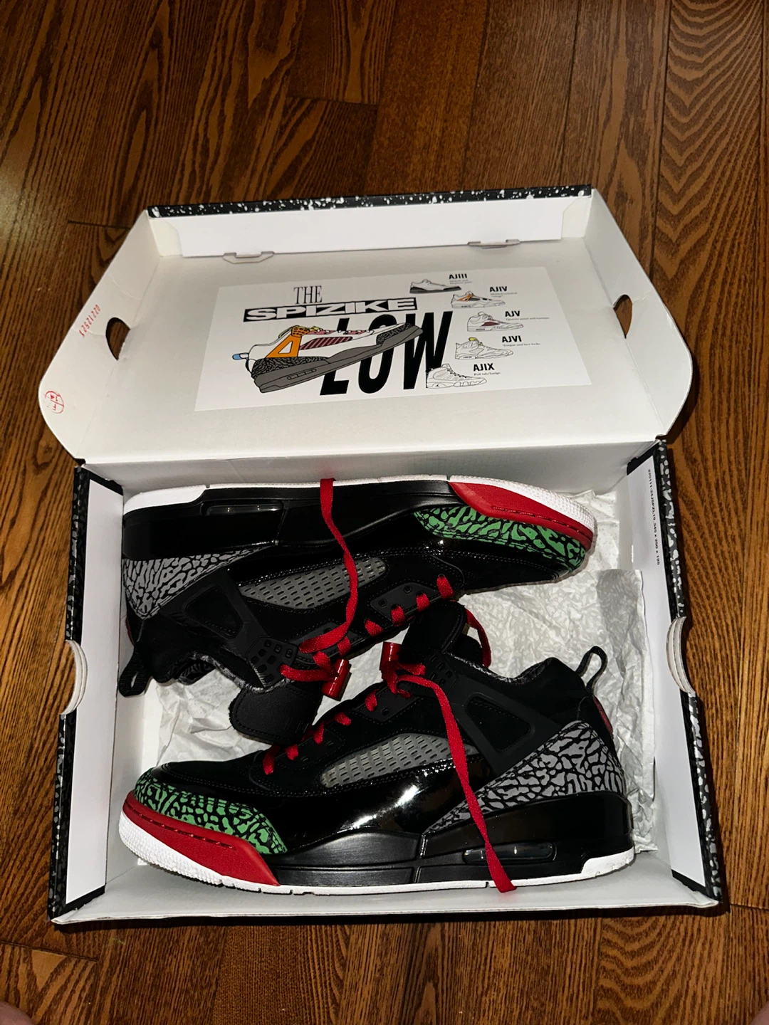 Jordan Spizike Low Black/Green/Red – Men’s US 12