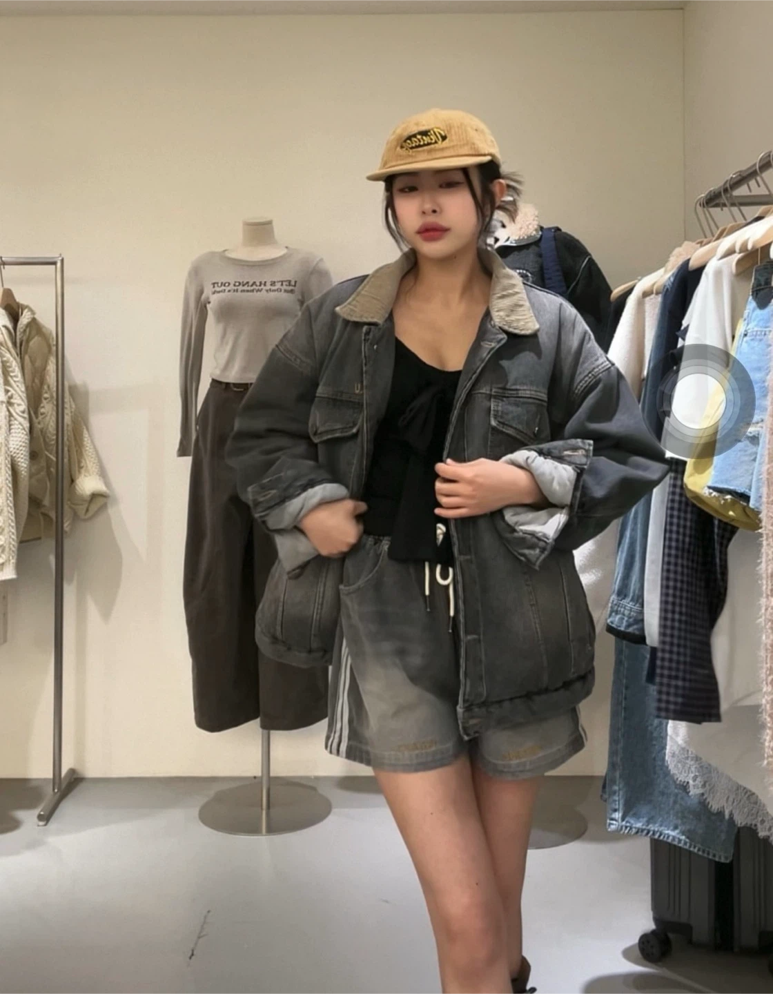 Korean thick and warm denim jacket