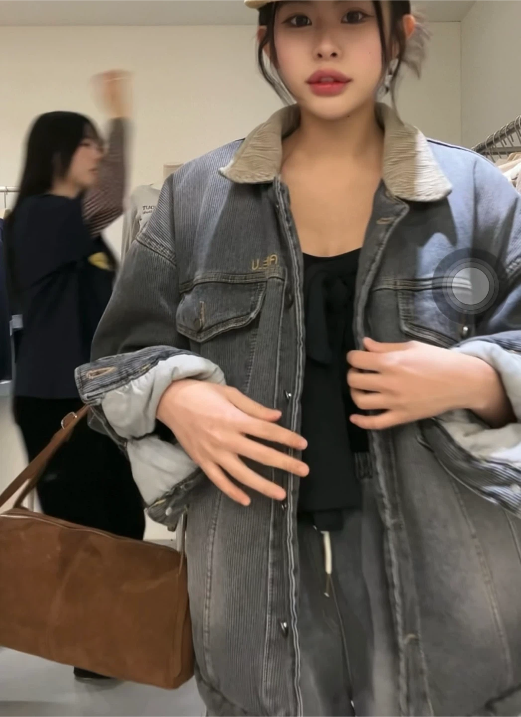 Korean thick and warm denim jacket - photo 2