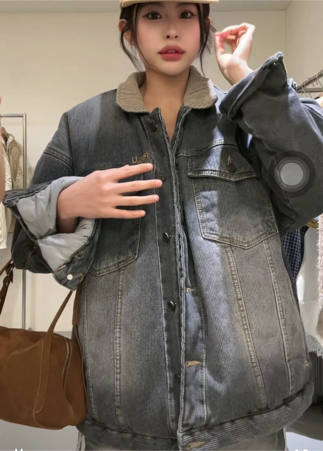 Korean thick and warm denim jacket - photo 3