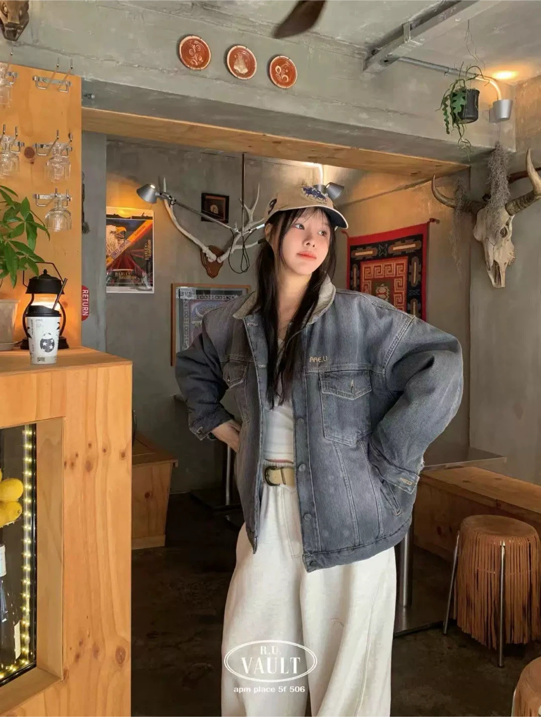 Korean thick and warm denim jacket - photo 5