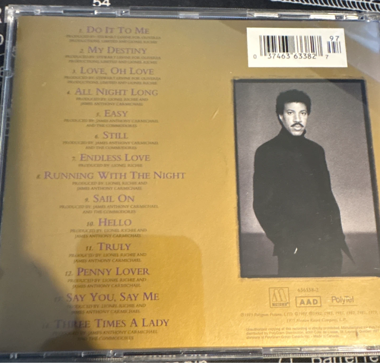 Lionel Richie - Back To Front CD - photo 3