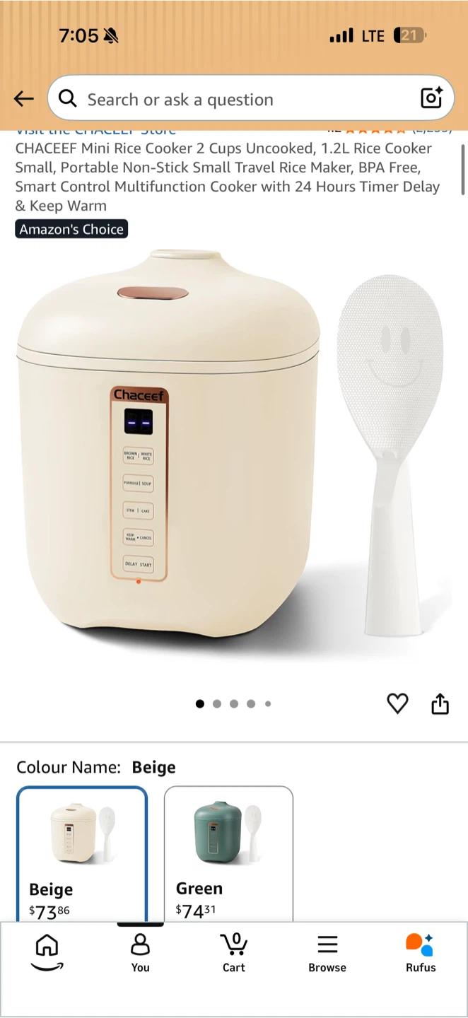 CHACEEF Mini Rice Cooker 1.2L - photo 2