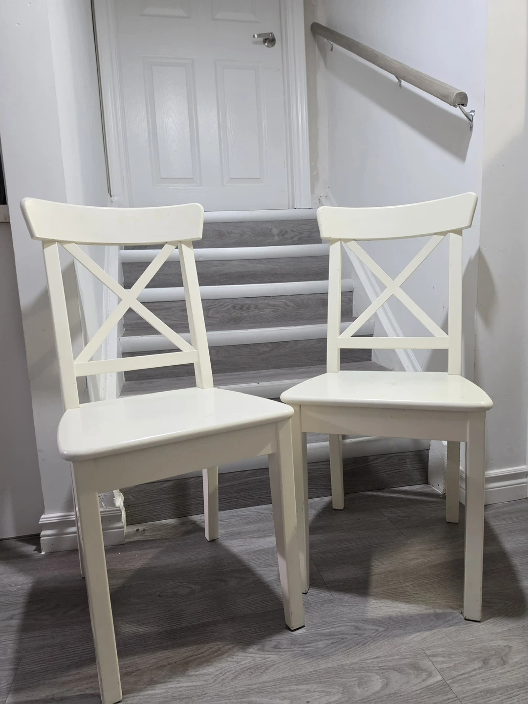 IKEA INGOLF white dining chairs - Set of 2