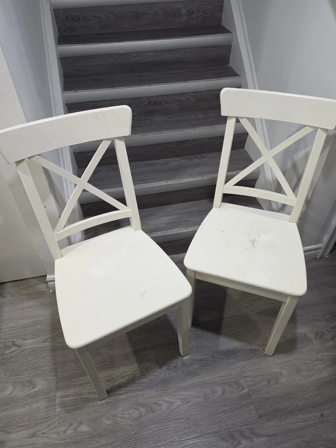 IKEA INGOLF white dining chairs - Set of 2 - photo 2
