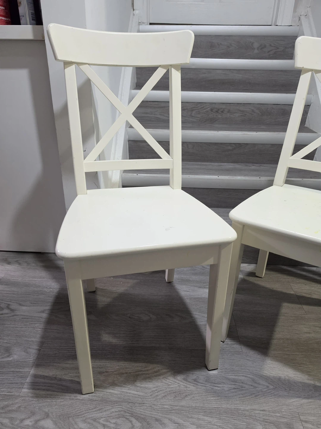 IKEA INGOLF white dining chairs - Set of 2 - photo 4