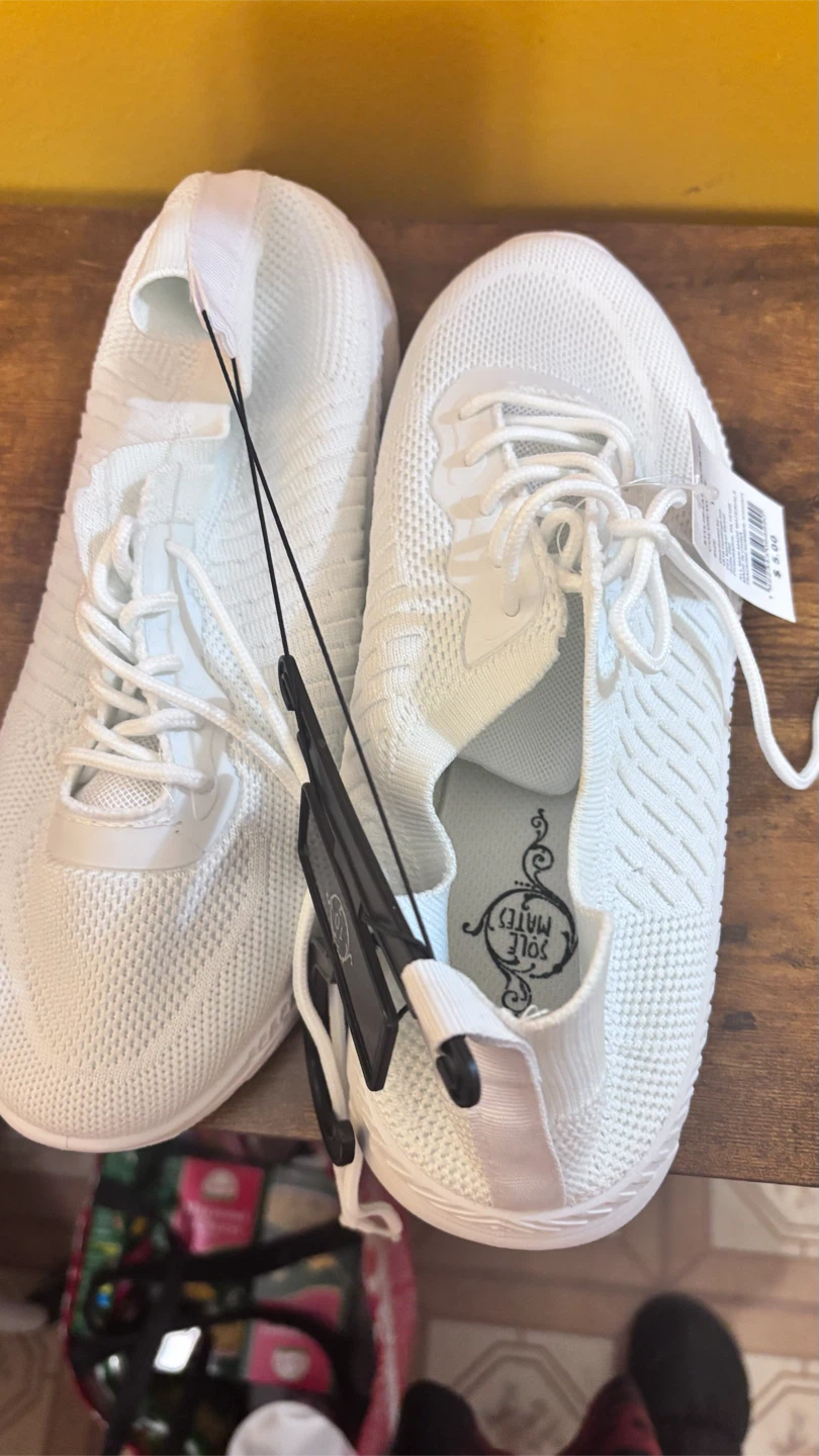 Sole Mates White Knit Sneakers Size 10 - photo 3