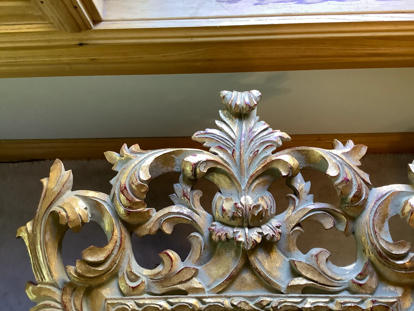 Vintage Gold Coloured Ornate Wood Mirror 🐞 - photo 2