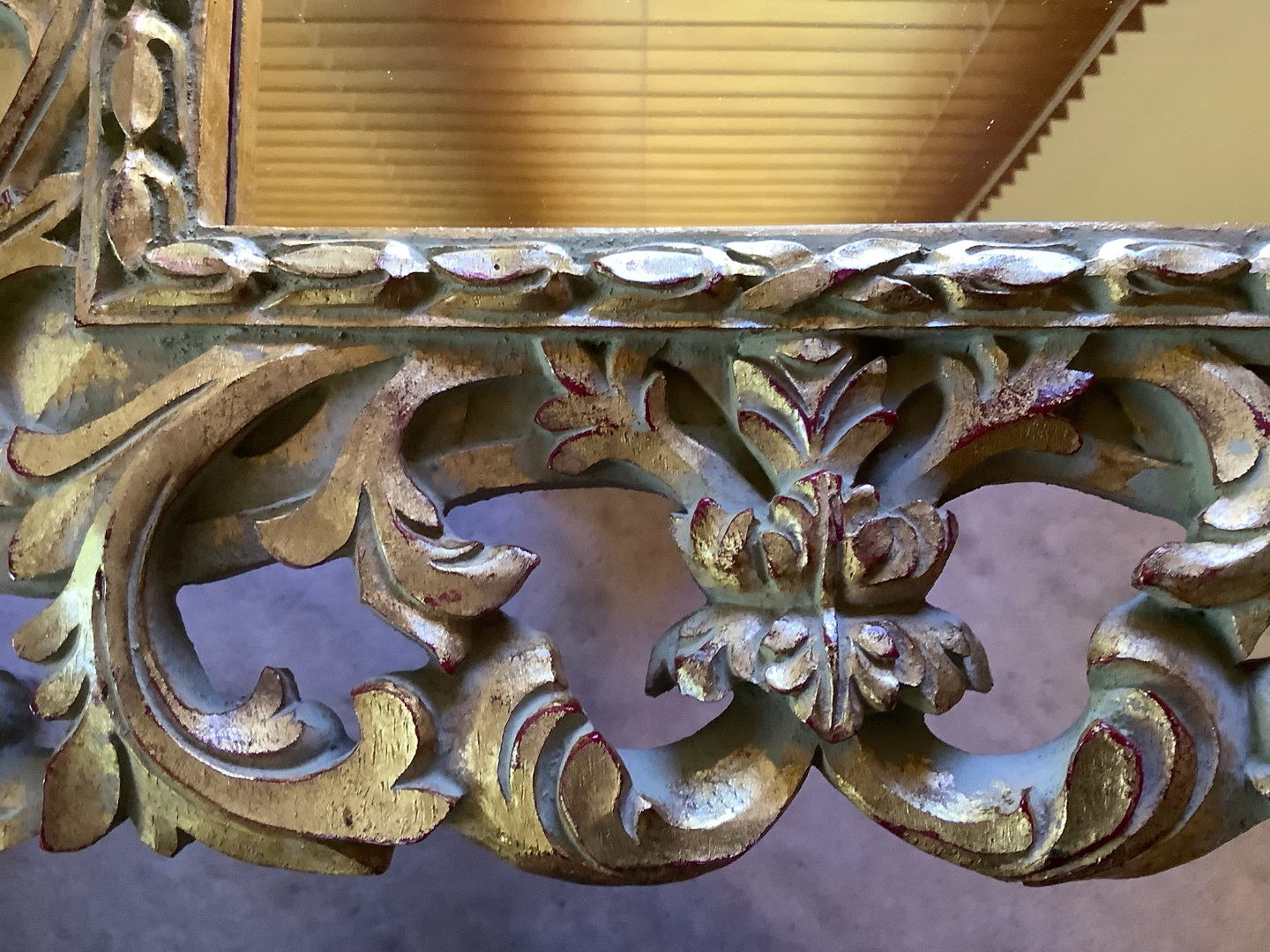 Vintage Gold Coloured Ornate Wood Mirror 🐞 - photo 3