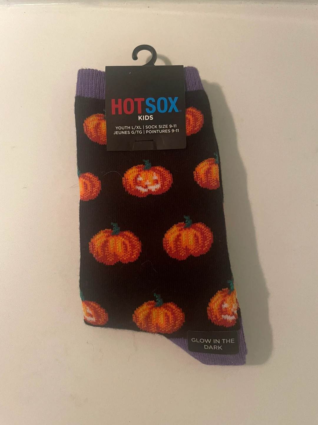 Hot Sox Kids Glow-in-the-Dark Pumpkin Socks