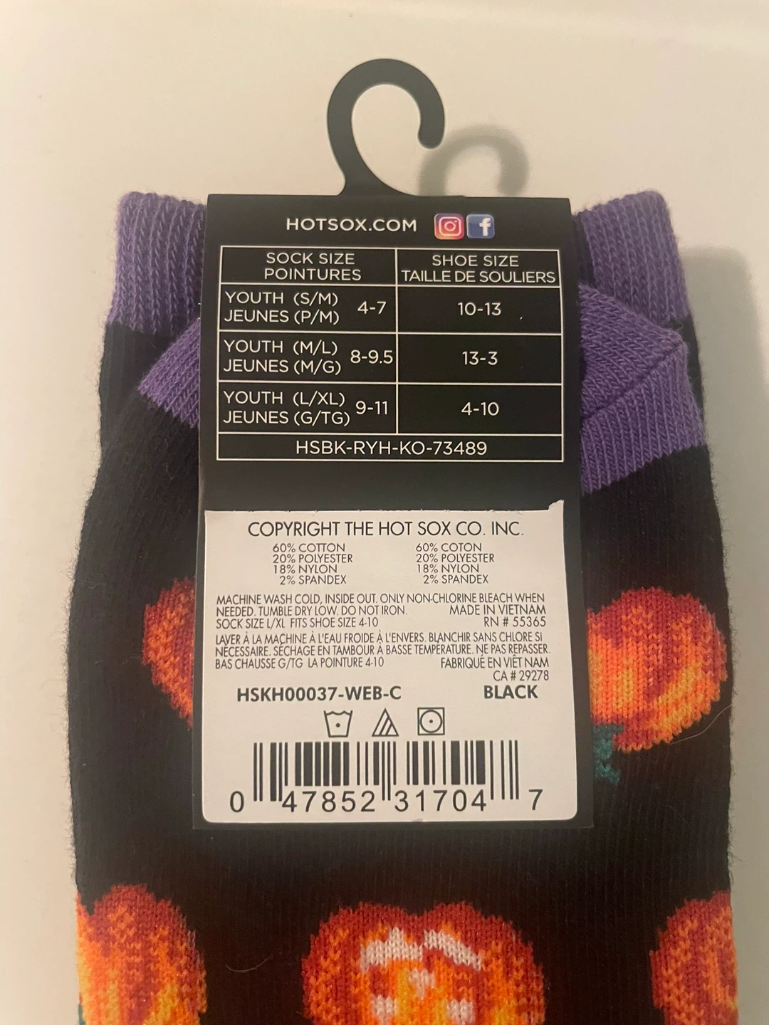 Hot Sox Kids Glow-in-the-Dark Pumpkin Socks - photo 2