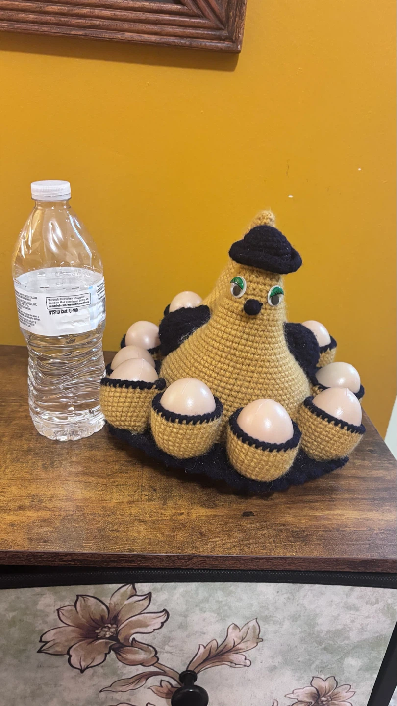 Handmade Crochet Chicken Egg Holder