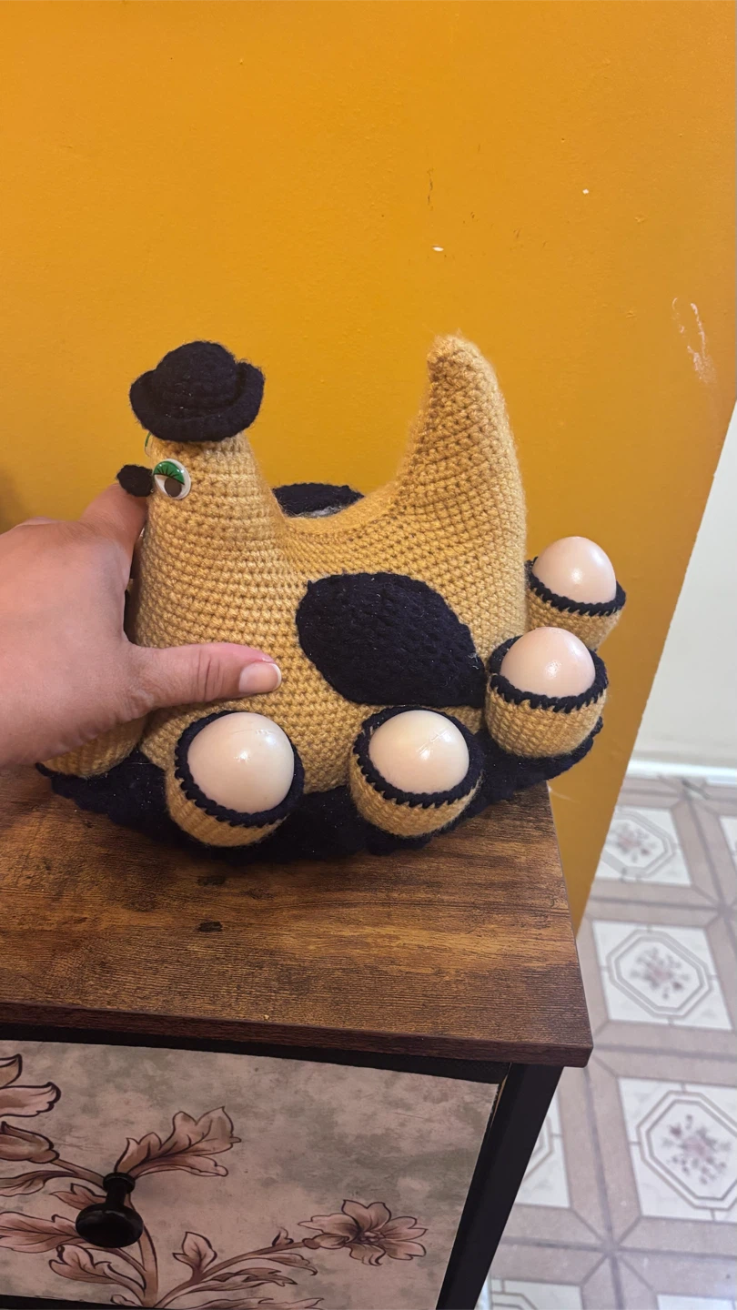 Handmade Crochet Chicken Egg Holder - photo 2