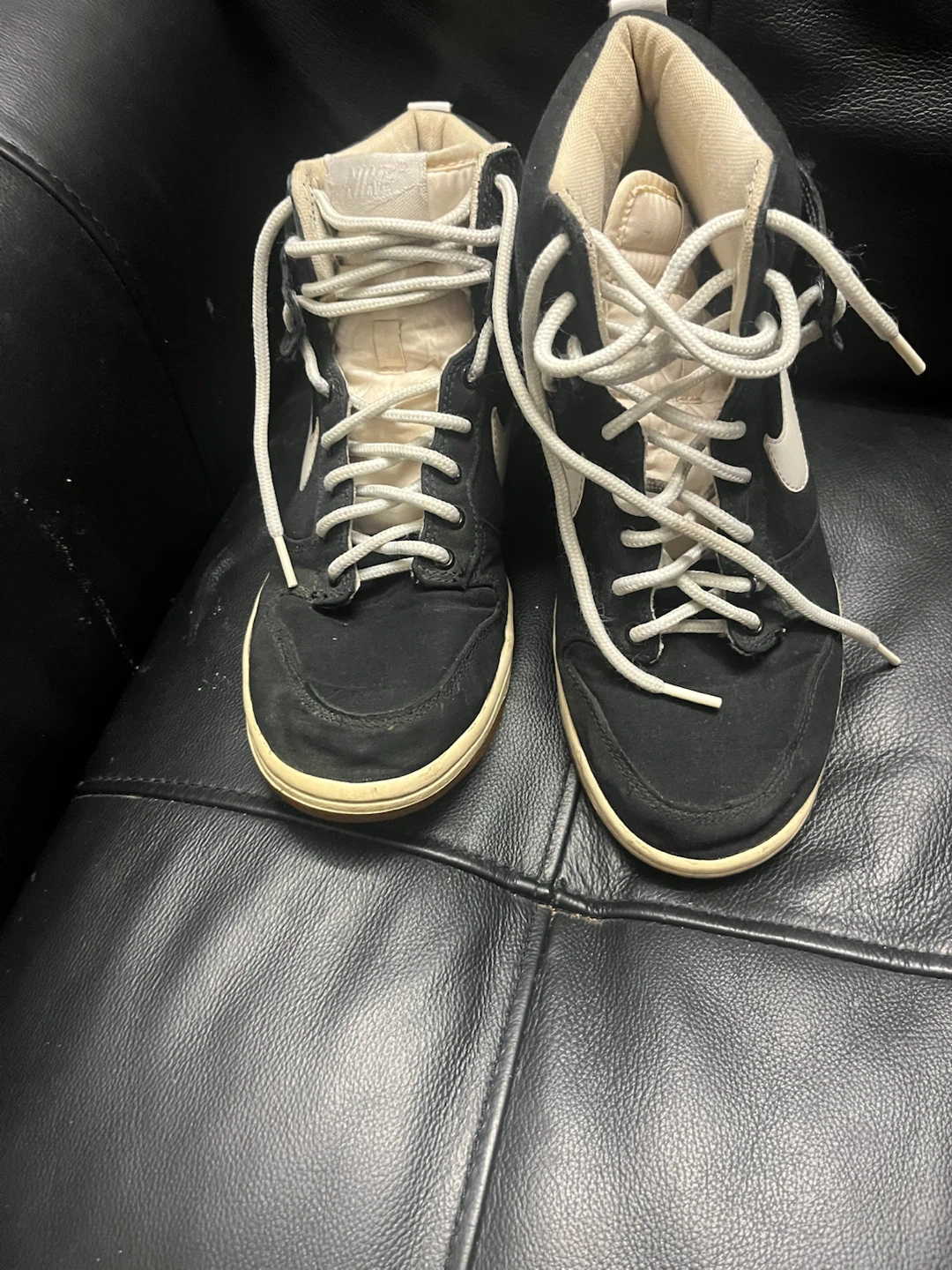 Nike High-Top Sneakers Black and White - photo 2