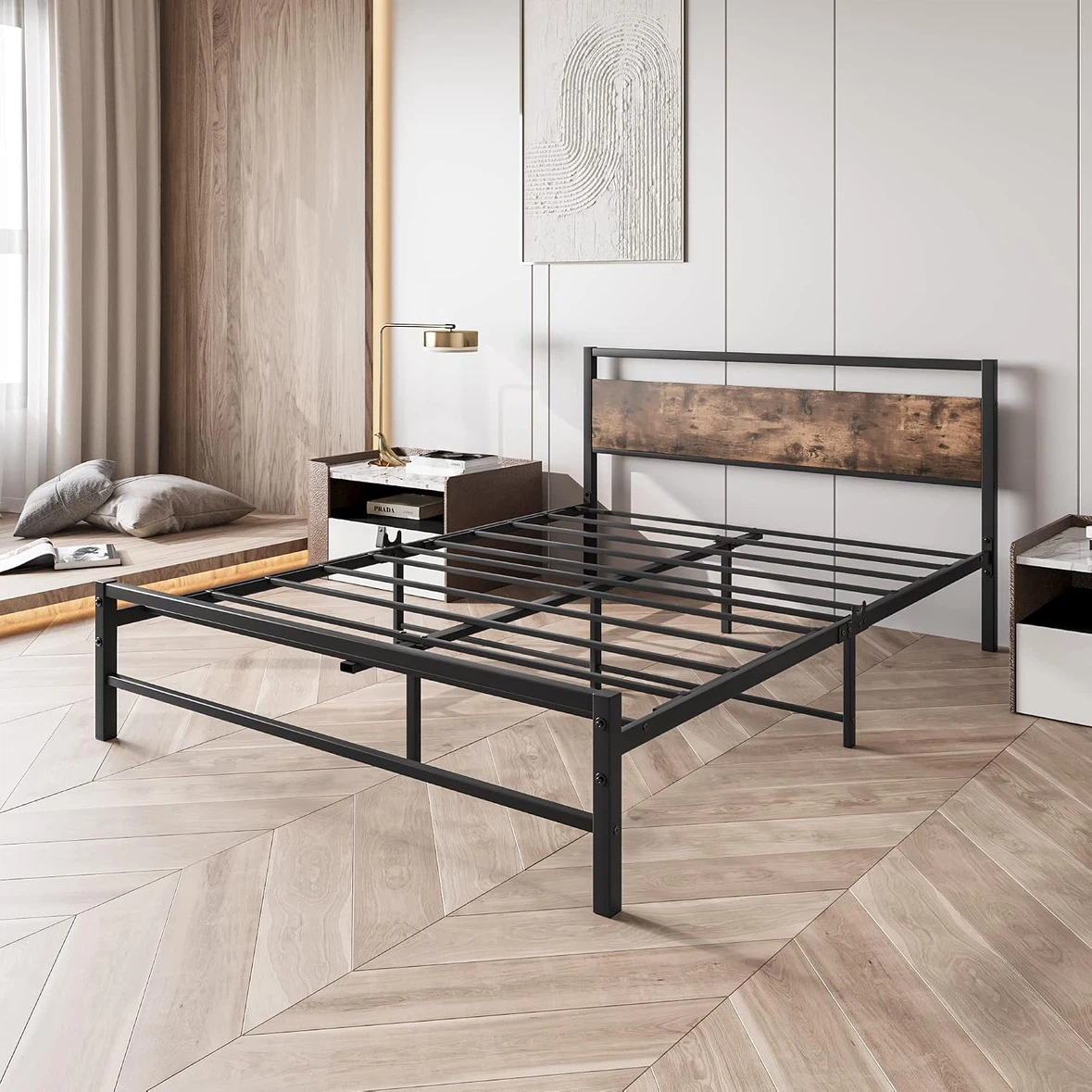 New Double / Full metal bed frame with headboard