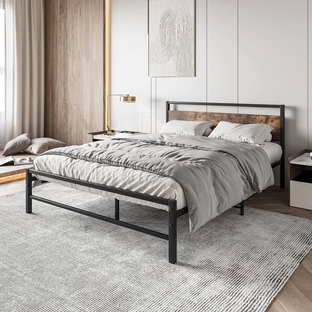 New Double / Full metal bed frame with headboard - photo 3